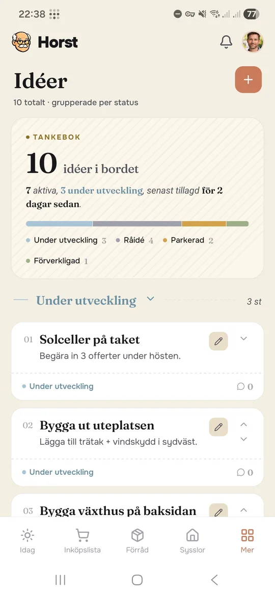 Idéer i Horst-appen
